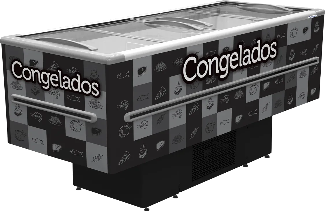 Ilha para Congelados Fricon Dupla Ação Preta 568 Litros ICED568-2V030 - 220V